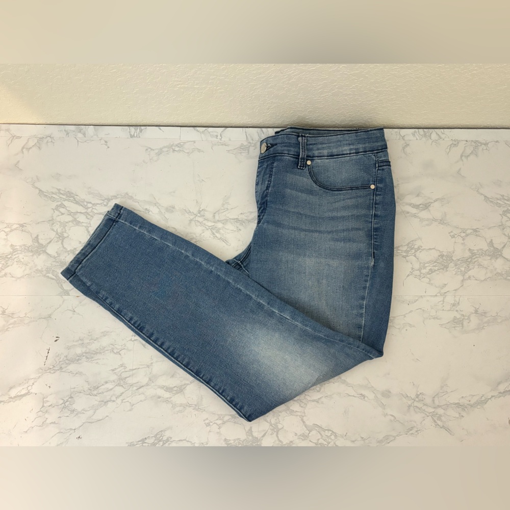 Nine West Jeans Womens 8P Blue Cigarette Skinny Ankle Crop Denim Petite